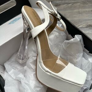 Fashion Nova White High Heel Sandals